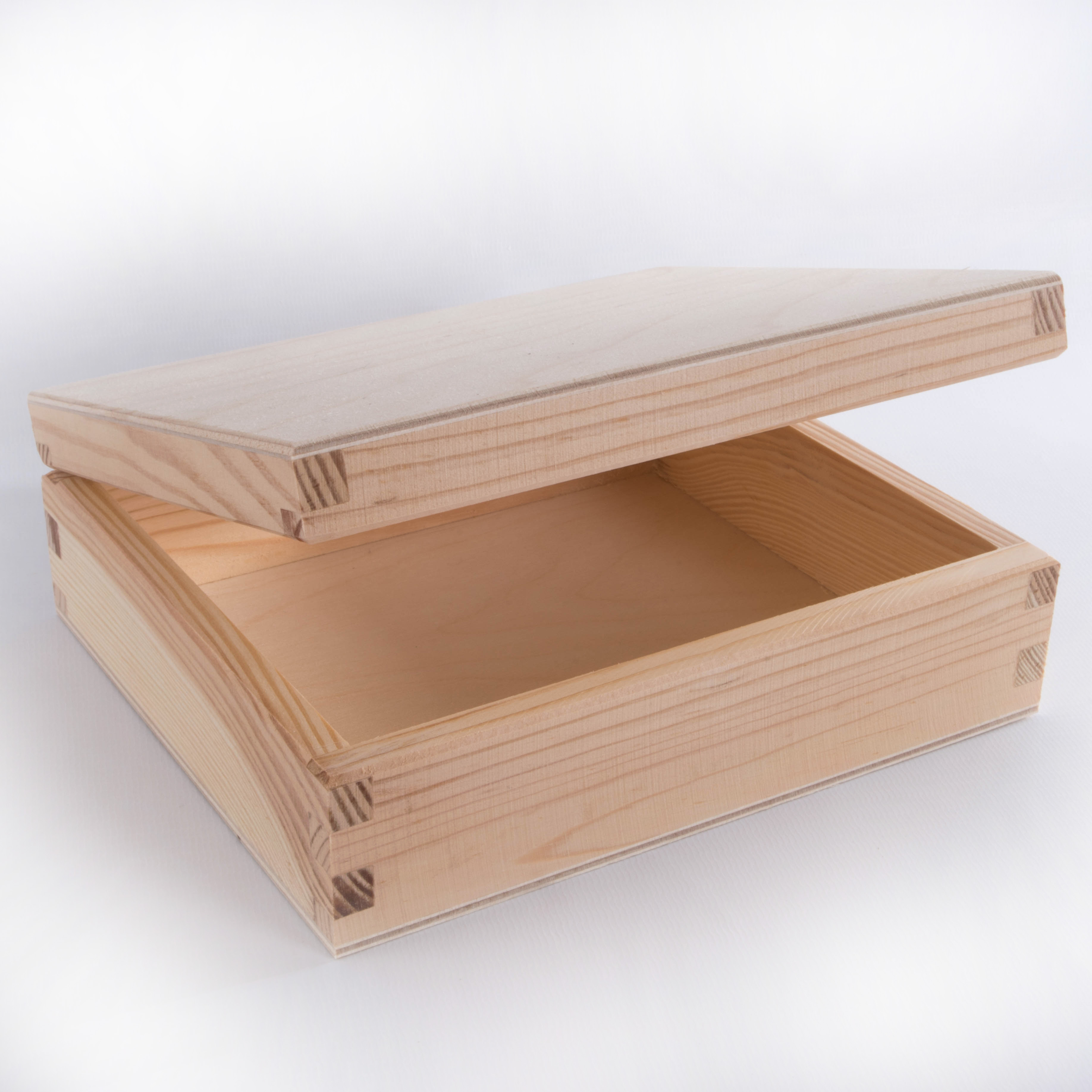 1/2/3x Wooden Plain CD Box Case Holder /Wood Unpainted Storage Boxes